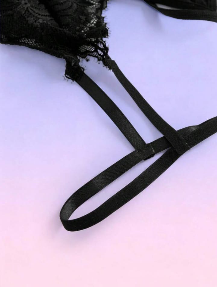 Men's Contrast Lace Leg Garter Sexy Briefs